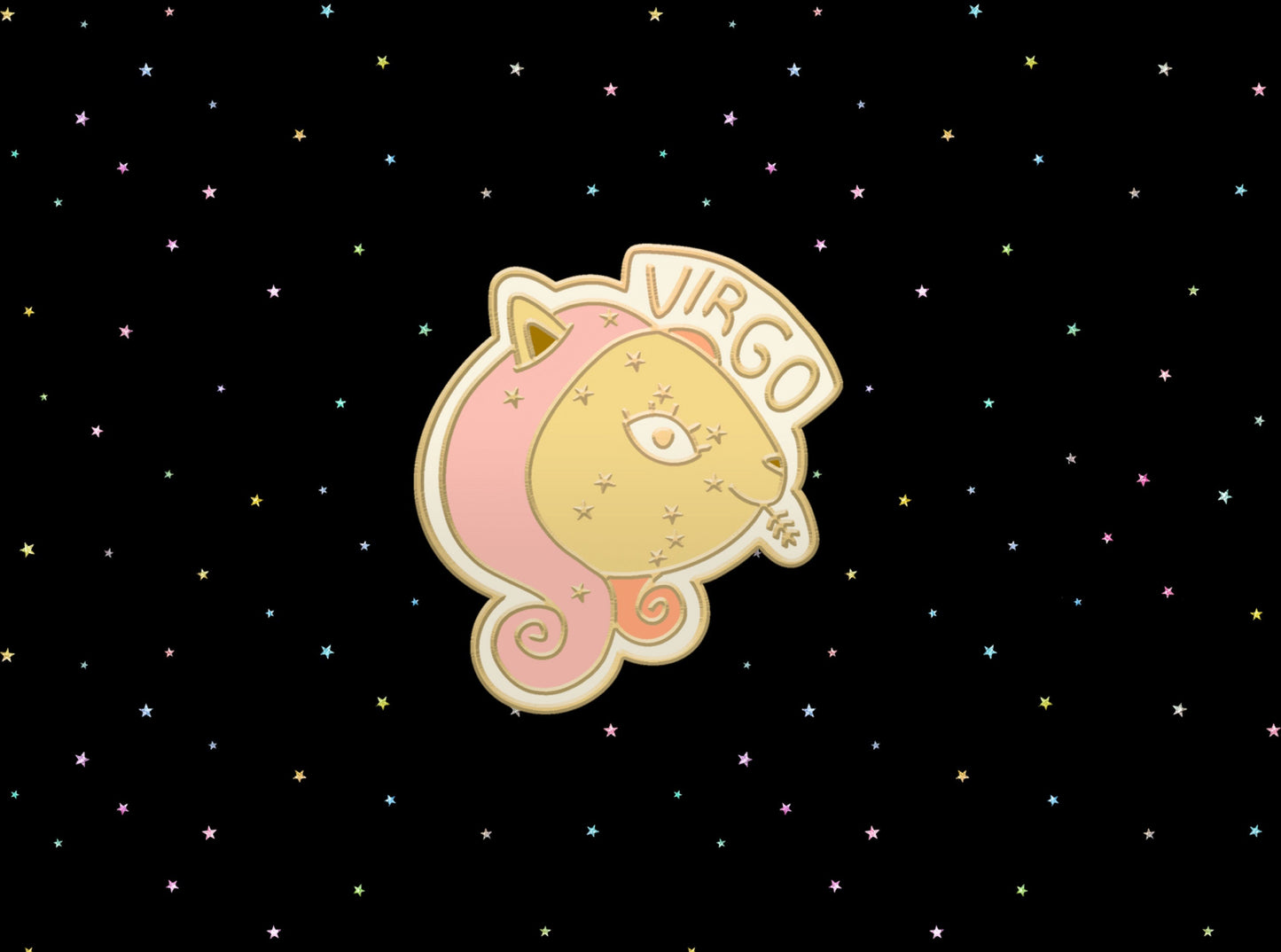 Virgo Zodiac Cat Enamel Pin | Celestial Cat Lover's Gift