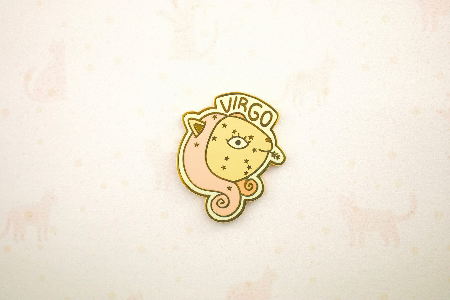 Virgo Zodiac Cat Enamel Pin | Celestial Cat Lover's Gift