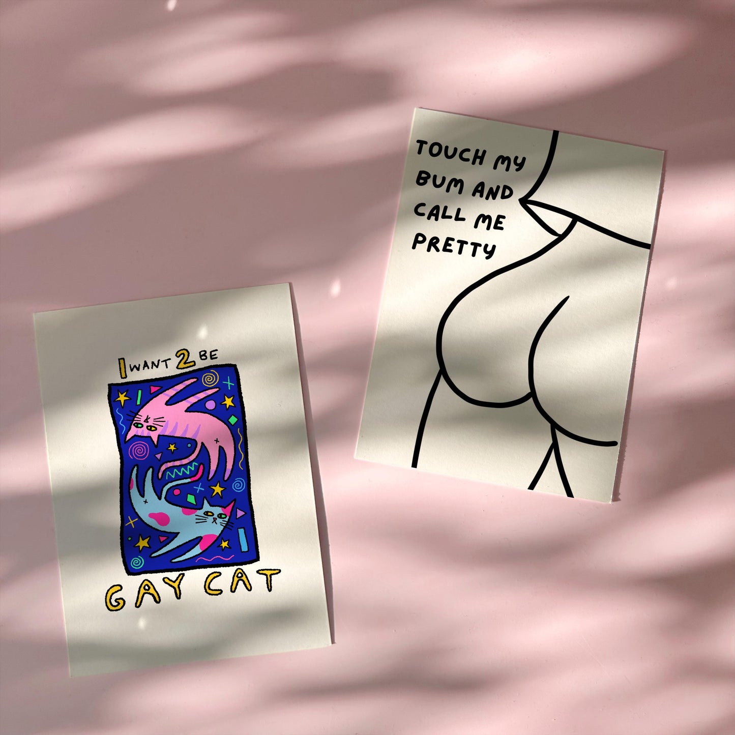 I Want 2 Be Gay Cat A6 Print