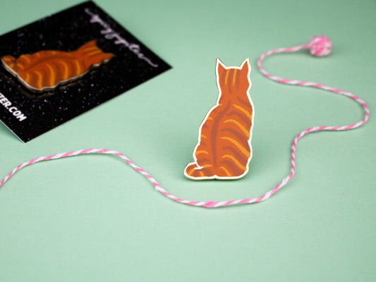 Charming Ginger Tabby Cat Enamel Pin | Perfect Gift for Cat Lovers