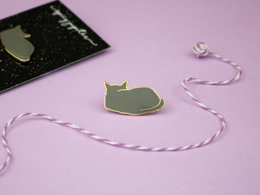 Graceful Grey Cat Enamel Pin | Purrfect Cat Lover's Gift