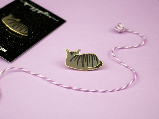 Adorable Grey Tabby Cat Enamel Pin | Cute Cat Lover's Delight