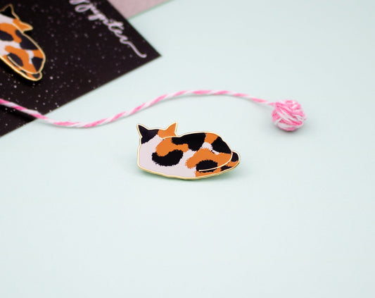 Adorable Calico Cat Enamel Pin | A Cat Lover's Essential Accessory