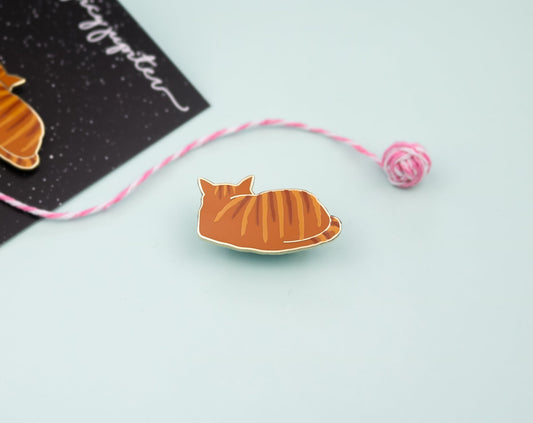 Orange Cat Enamel Pin | Ginger Tabby Aesthetic Accessory