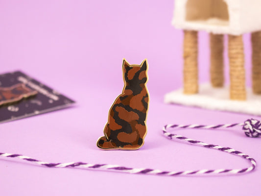 Beautiful Tortie Cat Enamel Pin | Cute Cat Lover's Gift