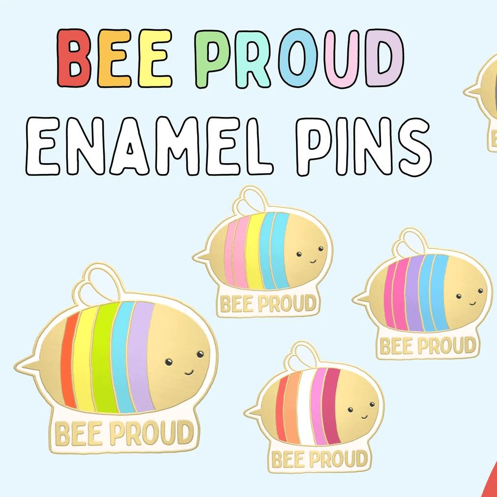 Bee Proud LGBT enamel pins