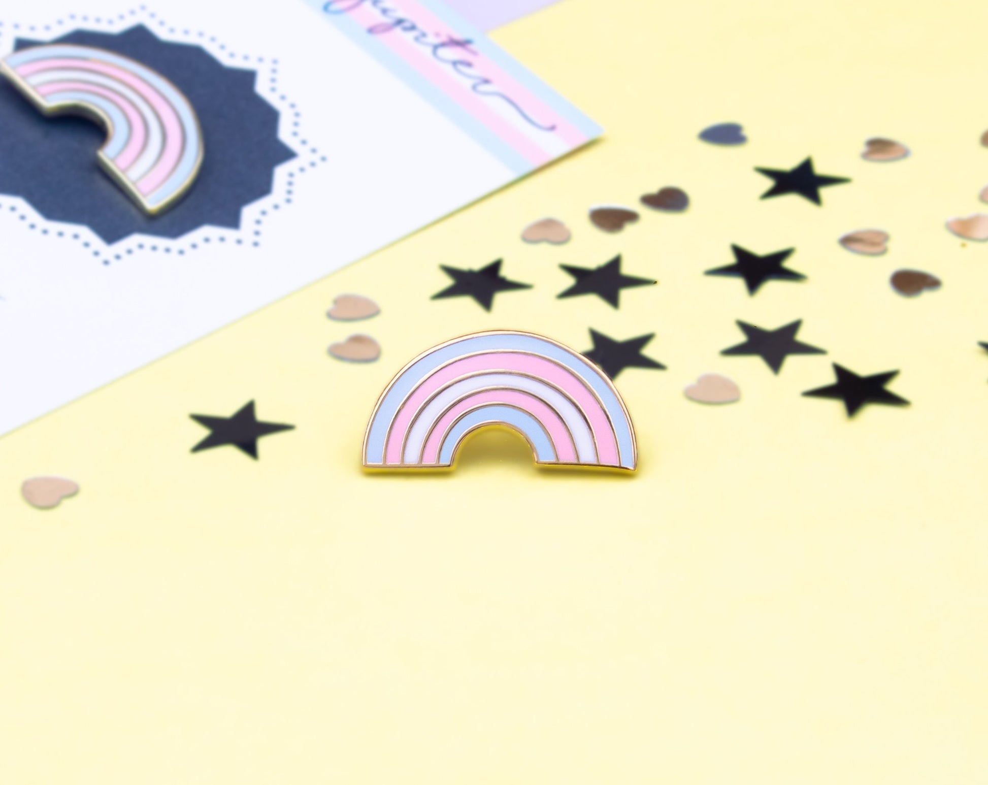 Pastel Transgender Pride Rainbow Enamel Pin | Stylish Trans Pride Accessory