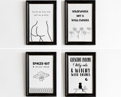 Black and White A6 Print | Artsy Postcard Prints | Quirky Home Decor