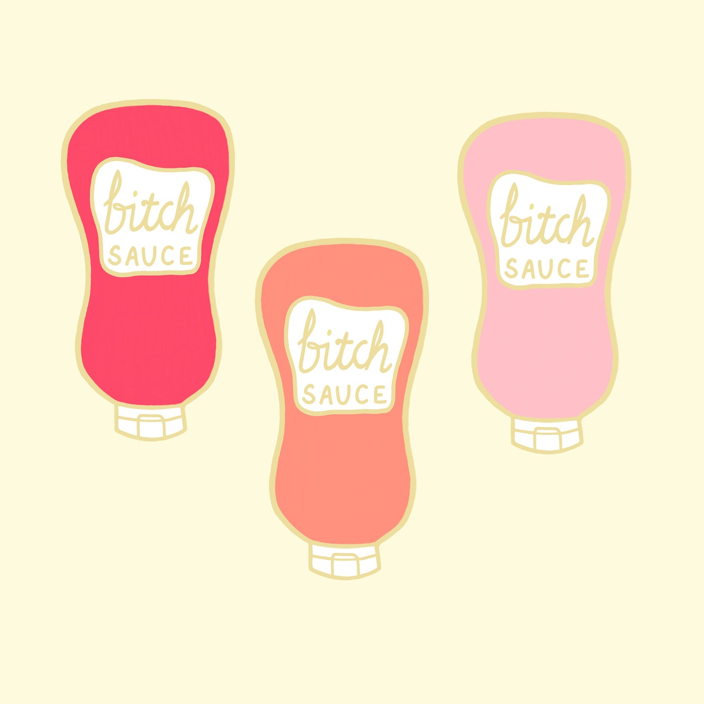 Hot Pink B*tch Sauce Enamel Pin | Feminist Funny Badge | Pink Aesthetic