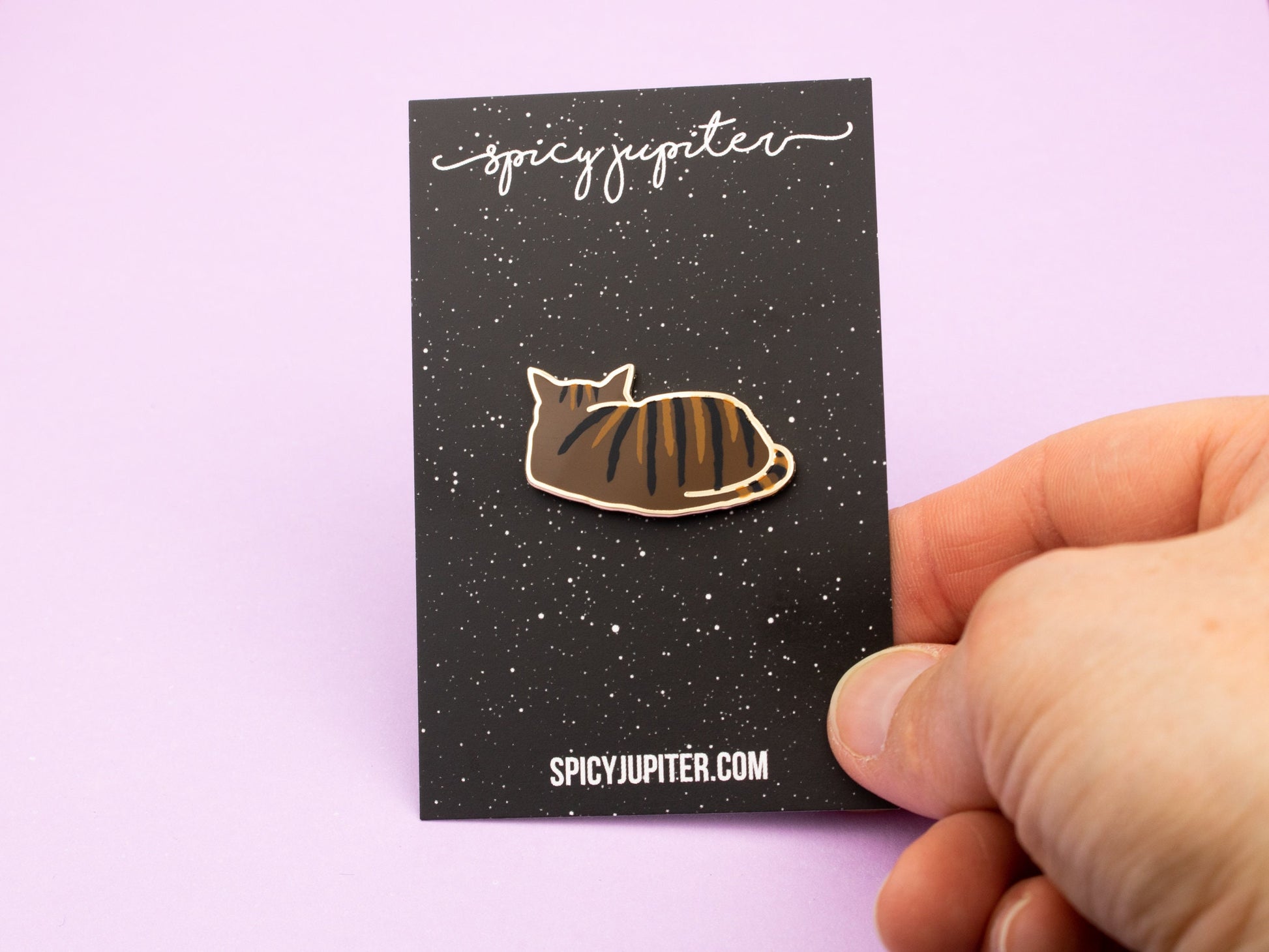 Adorable Brown Tabby Cat Enamel Pin | Perfect Cat Lover's Gift