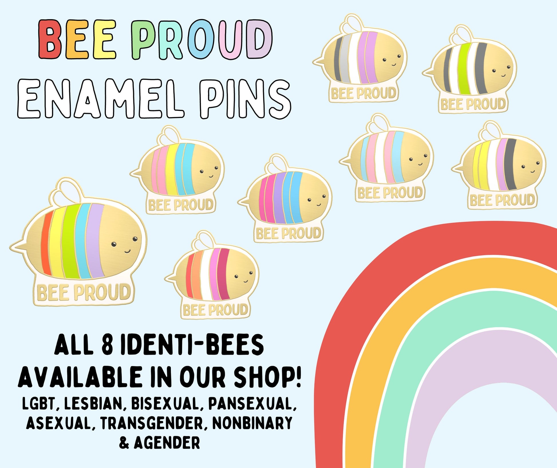 Lesbian Pride Bee Proud Enamel Pin | Cute LGBT Pride Accessory