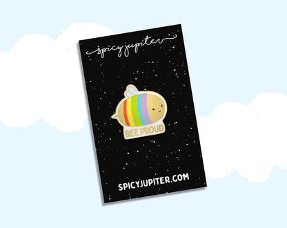 Adorable Gay Pride Bumblebee Enamel Pin | LGBTQ+ Pride Accessory