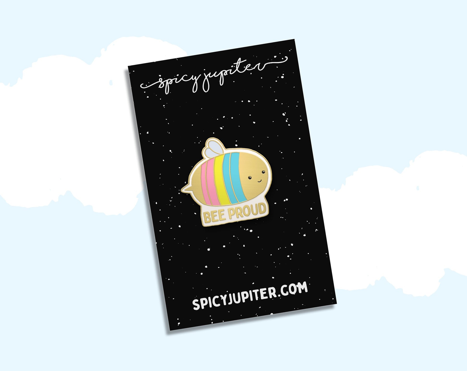 Pansexual Pride Bee Proud Enamel Pin | Cute Pan Pride Gifts & Accessories