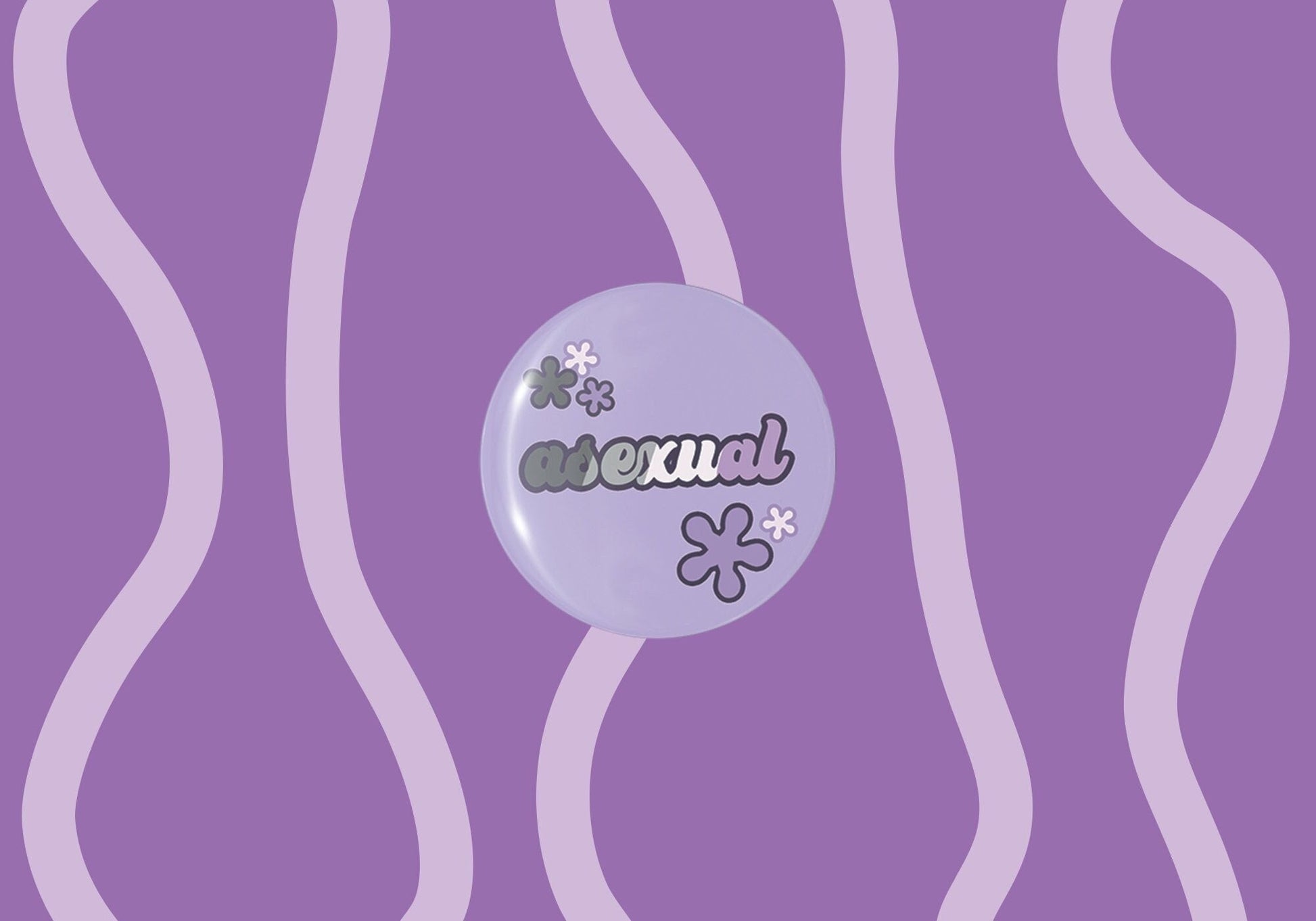 Asexual Pride Button Badge | Ace LGBT Accessory and Coming Out Gift