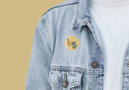 LGBT Flower Button Badge | Retro Pride Pinback Accessory