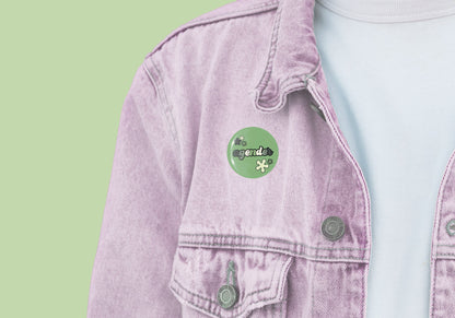 Agender Groovy Flower Button Badge | Expressive Genderqueer Pride