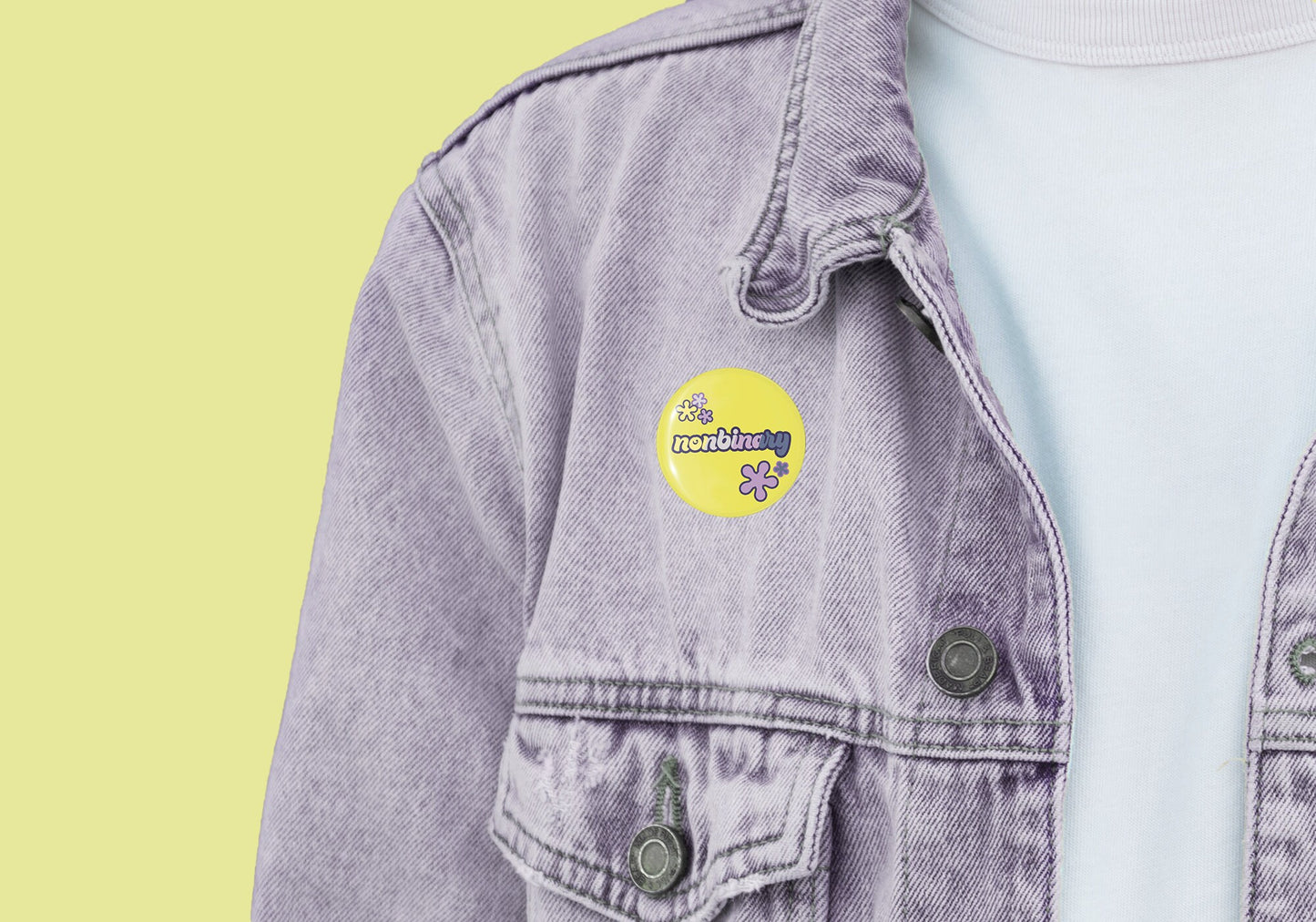 Adorable Nonbinary Pride Badge | Enby Pride Brooch | Genderqueer Celebration Accessory