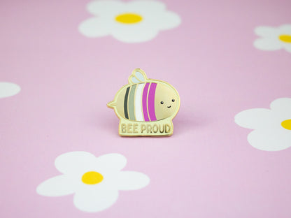 Asexual Pride Bee Proud Enamel Pin | Cute Ace Pride Accessory