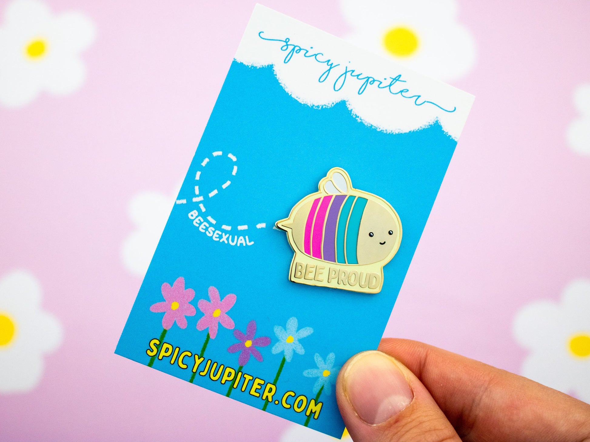 Bisexual Pride Bee Proud Enamel Pin | Colorful Bi Pride Accessories