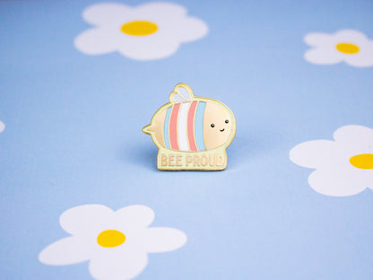 Transgender Pride Bee Proud Enamel Pin | Cute LGBT Accessories