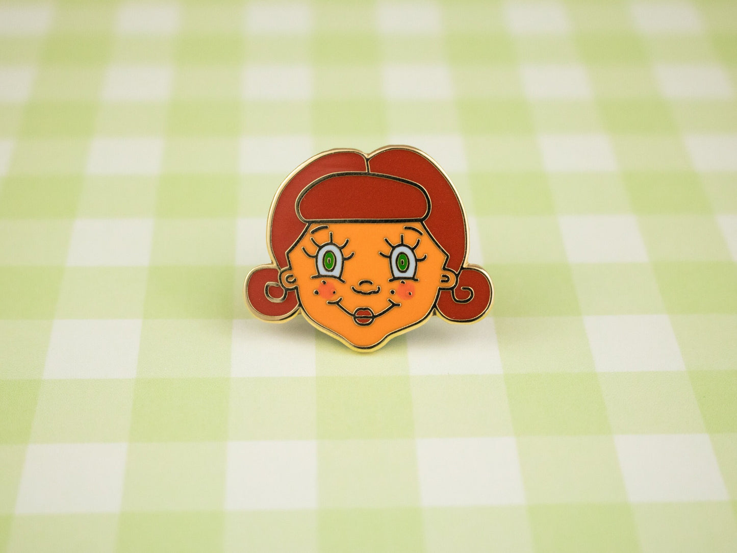 Nostalgic Retro Doll Enamel Pin | Vintage 50s Toy Brooch, Dolly Badge