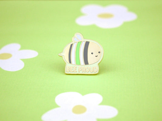 Agender Pride Bee Proud Enamel Pin | Unique LGBT Accessories