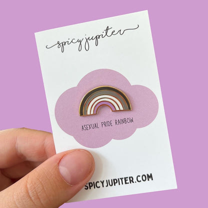 Asexual Pride Enamel Pin | Colorful Asexual Pride Rainbow Pin