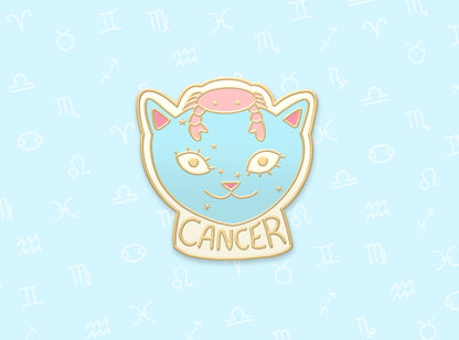 Cancer Zodiac Cat Enamel Pin | Perfect Gift for Star Sign Cancers