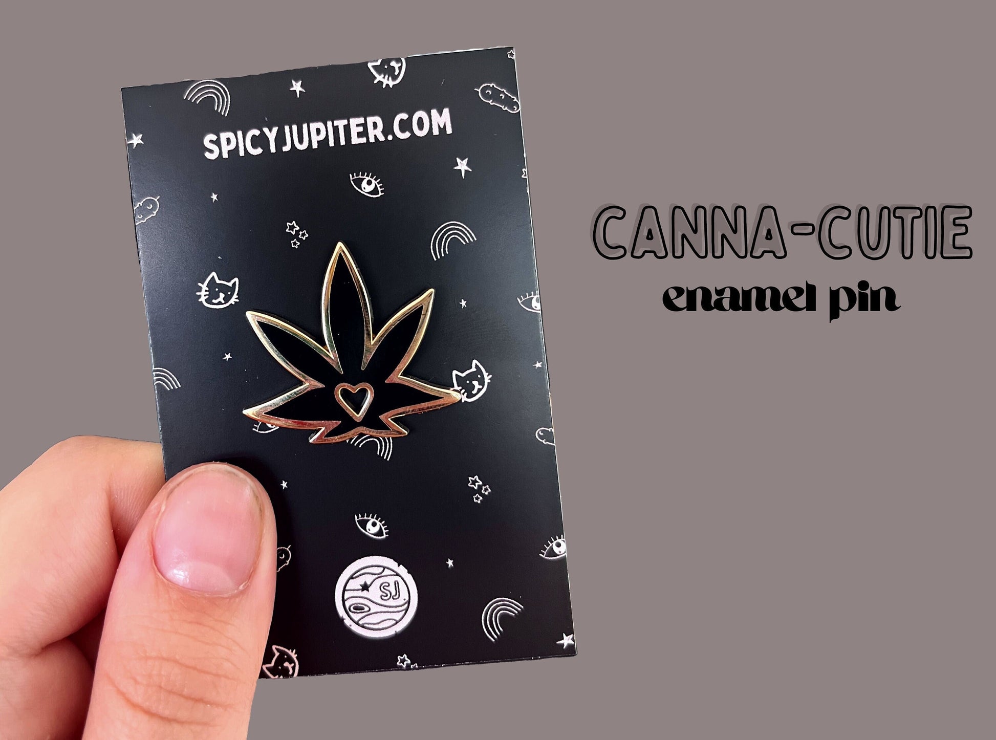 Charming Black Cannabis Leaf Enamel Pin | Ideal Stoner Accessory