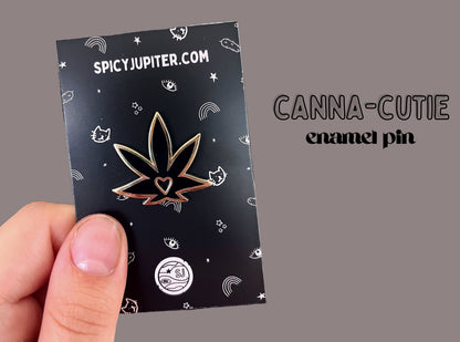 Charming Black Cannabis Leaf Enamel Pin | Ideal Stoner Accessory