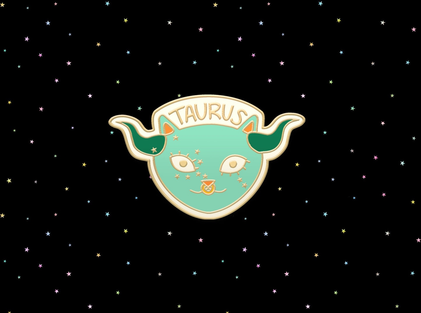 Taurus Zodiac Cat Enamel Pin | Star Sign Cat Lover's Gift