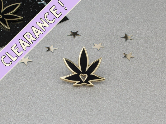 Charming Black Cannabis Leaf Enamel Pin | Ideal Stoner Accessory