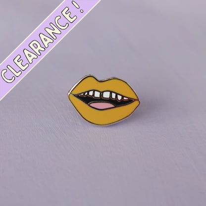 Yellow Lips Enamel Pin | Unique Aesthetic Denim Jacket Accessory