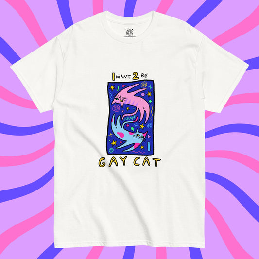 Gay Cat Shirt | Funny Cat Shirt | Funny Gay Shirt - White