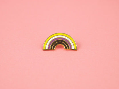 Nonbinary Pride Enamel Pin | Vibrant Rainbow LGBTQ+ Accessory | Nonbinary Empowerment