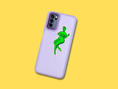 3 Boob Alien Girlie Vinyl Sticker | Cute Sexy Martian Pin-up Bumper Sticker, Curvy and Chubby Body Celebration Laptop Decal