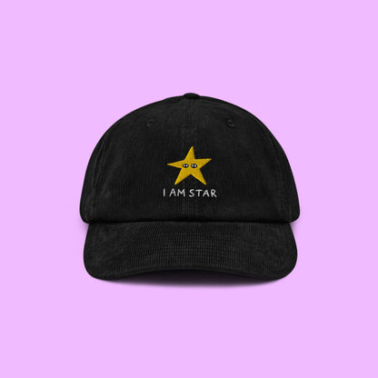 I Am Star Embroidered Hat | Corduroy Dad Cap | Silly Gift | Adjustable cap