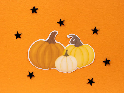 Spooky Fall Vinyl Sticker Set - Calico Witch Kitty, Potions Cauldron & Pumpkins