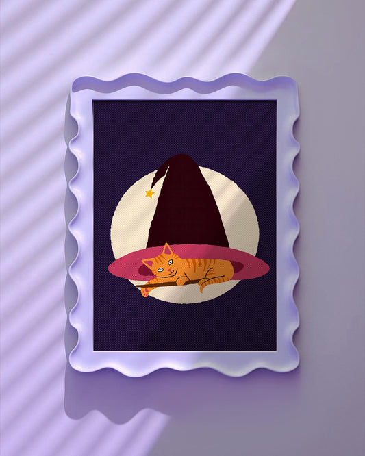 Witchy Kitty A6 Postcard Print