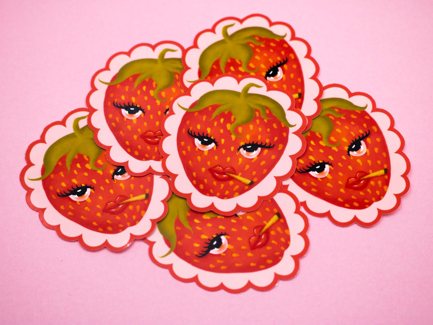Sexy Stoner Strawberry Vinyl Sticker