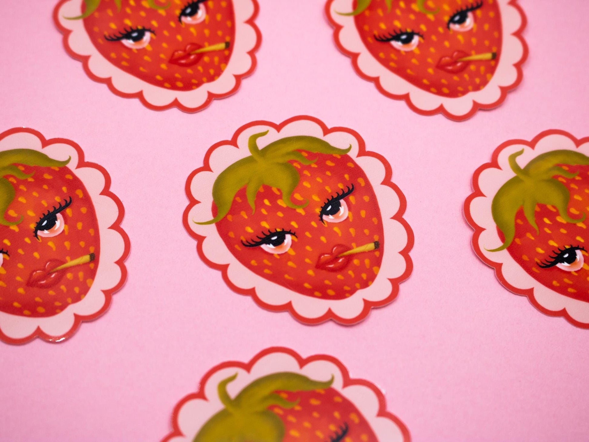 Sexy Stoner Strawberry Vinyl Sticker