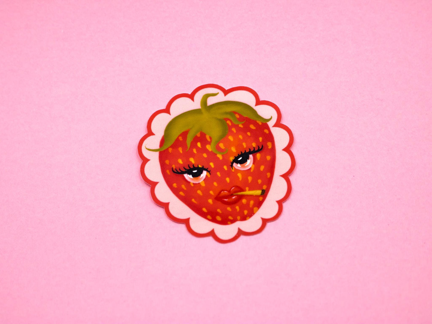 Sexy Stoner Strawberry Vinyl Sticker