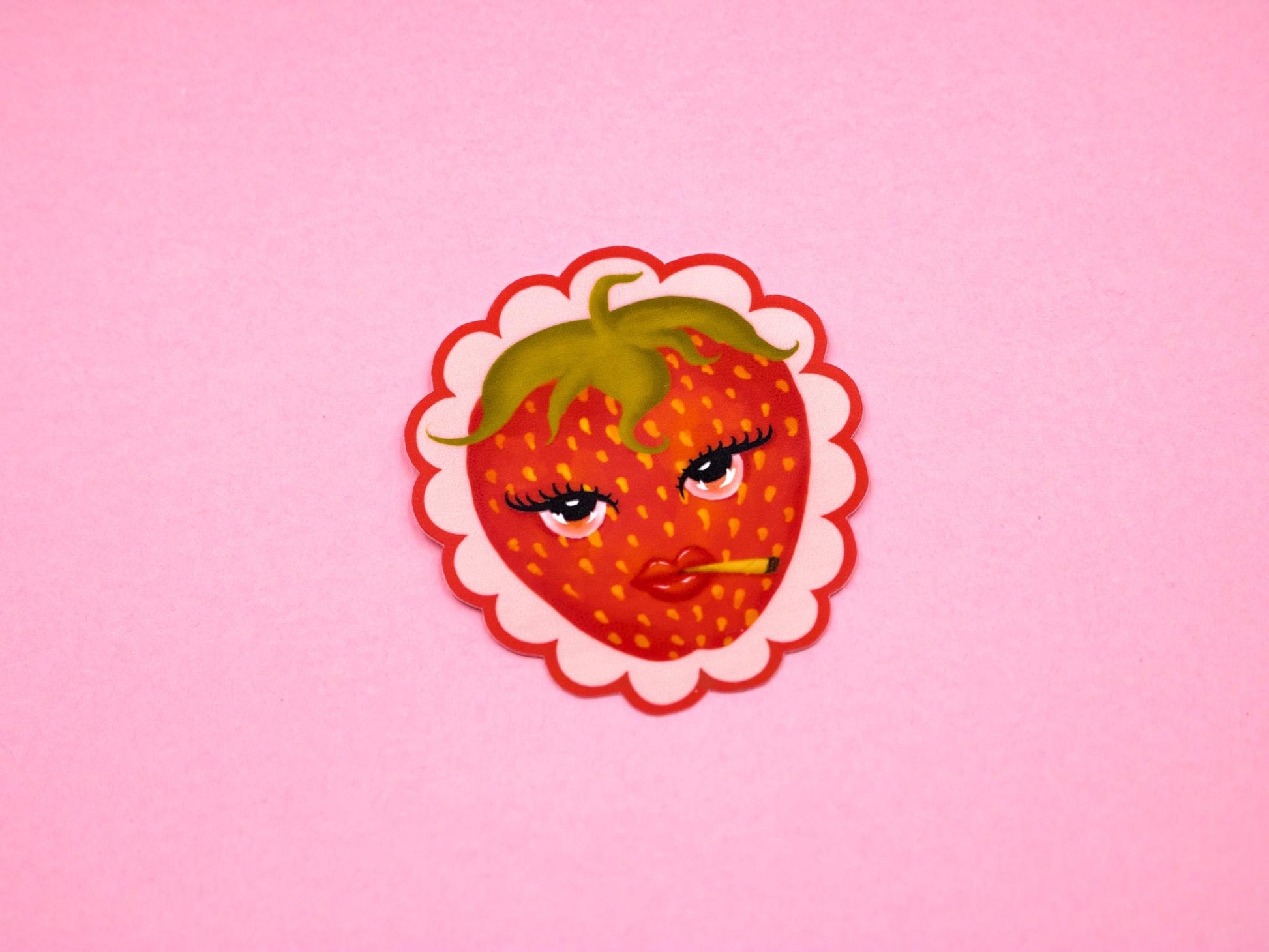 Sexy Stoner Strawberry Vinyl Sticker