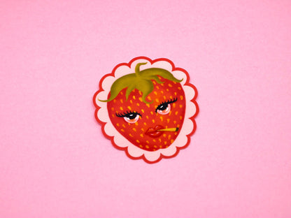Sexy Stoner Strawberry Vinyl Sticker