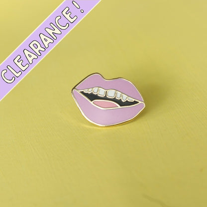 Gap Tooth Smile Pin - Lavender