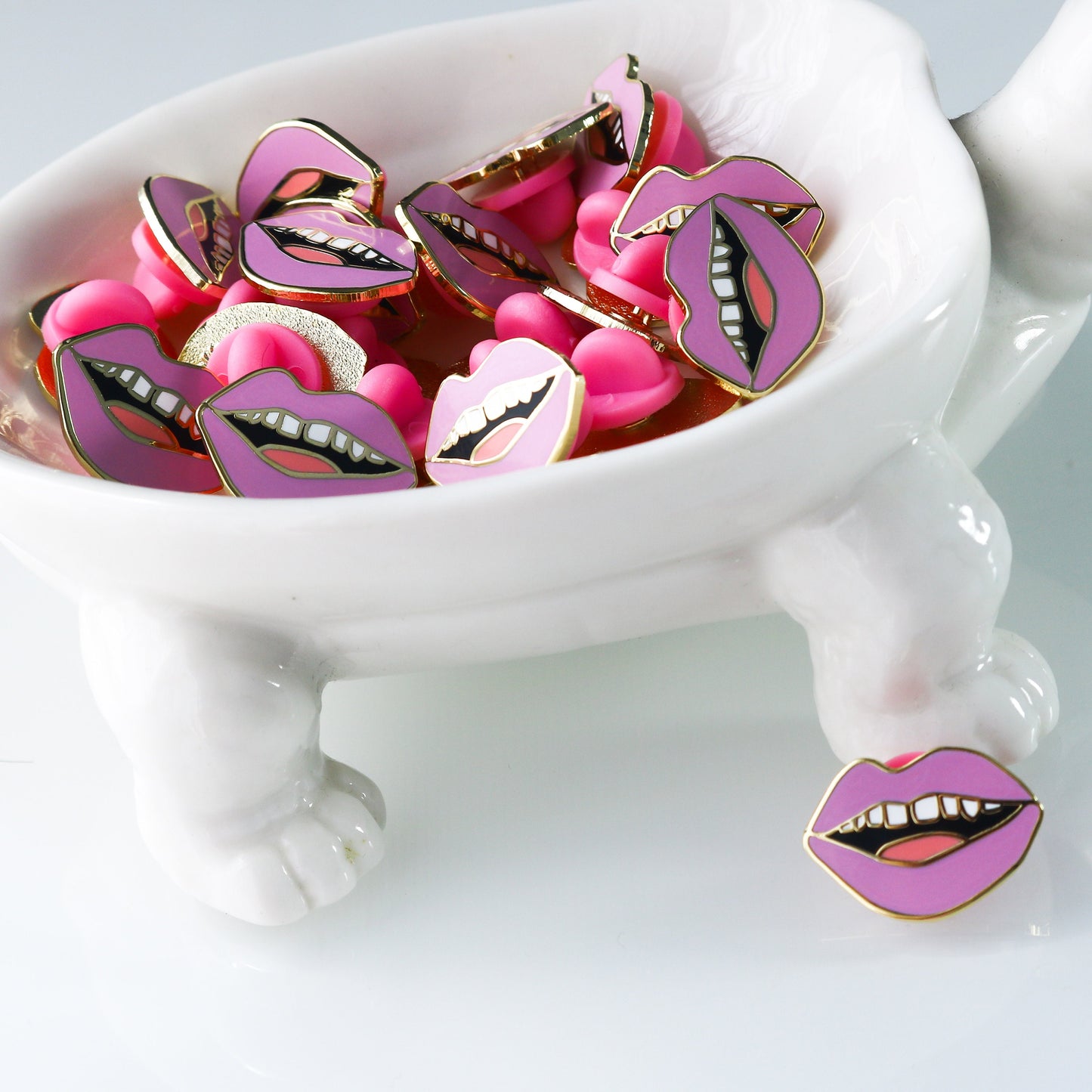 Gap Tooth Smile Pin - Lavender