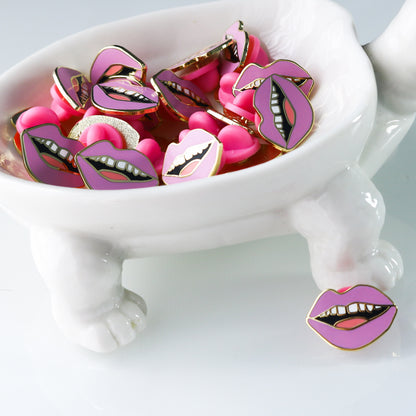 Gap Tooth Smile Pin - Lavender