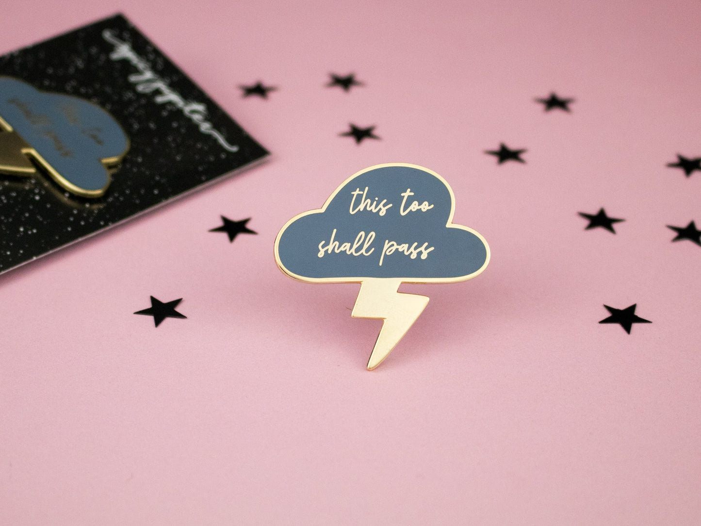 This Too Shall Pass Thundercloud Enamel Pin