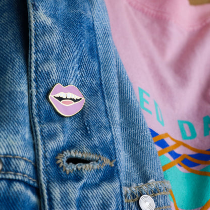 Gap Tooth Smile Pin - Lavender