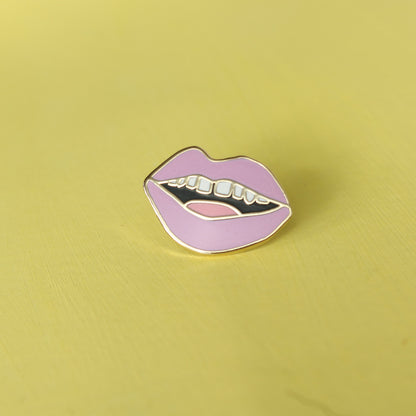 Gap Tooth Smile Pin - Lavender